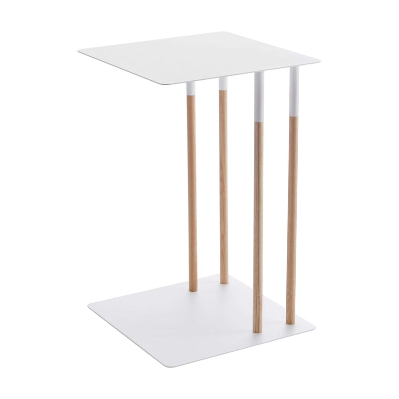 Black / White C-Shaped Side Table, Steel Frame, Single Use
