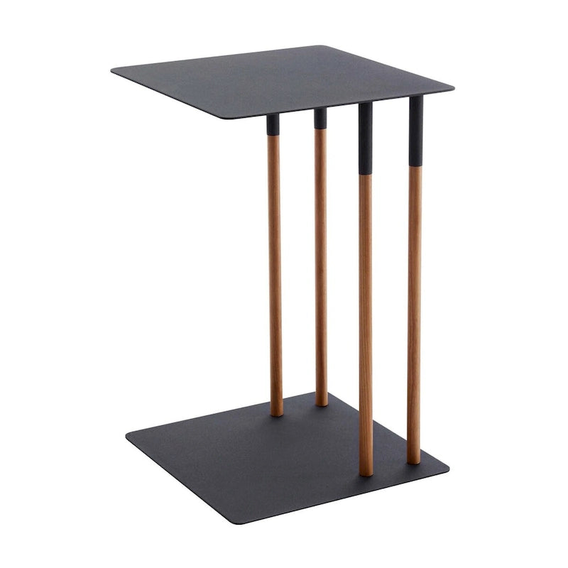 Black / White C-Shaped Side Table, Steel Frame, Single Use