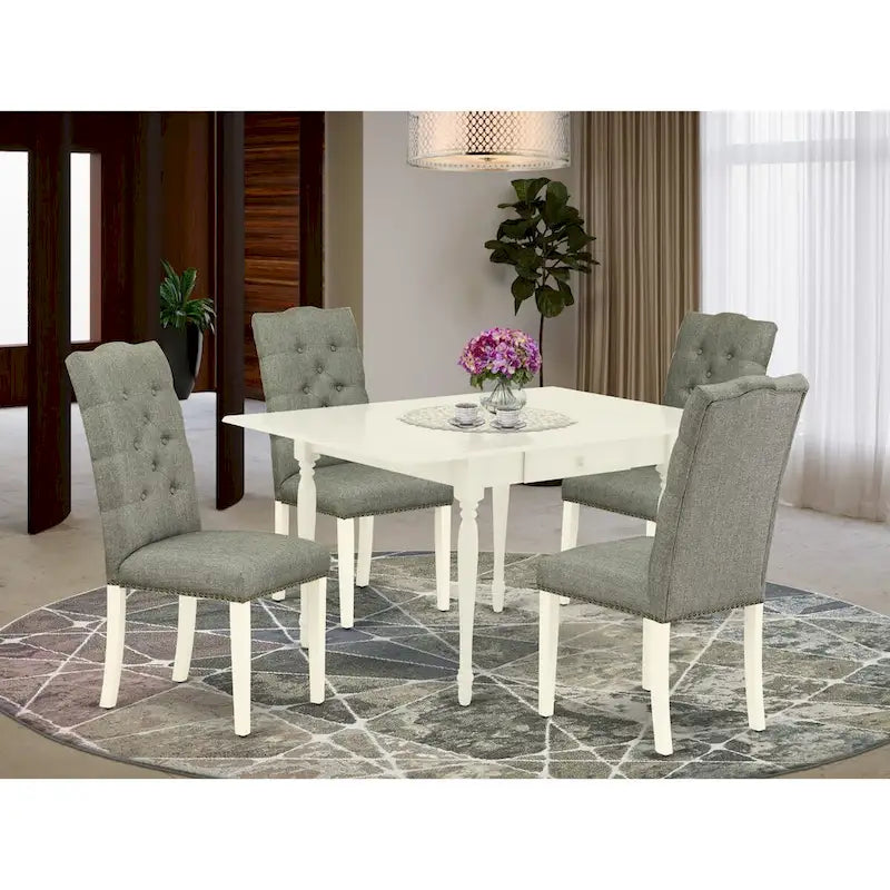 Dining Set Includes a Rectangle Dining Room Table with Dropleaf and Dining Chairs (Finish Color Options)