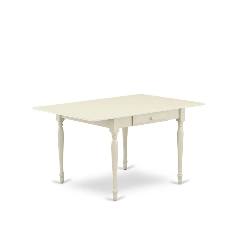 5-Piece Drop Leaf Dining Set, Mahogany / Linen White, Seats 4