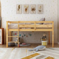 Twin Low Loft Bed with Ladder – Walnut / White / Espresso, Single
